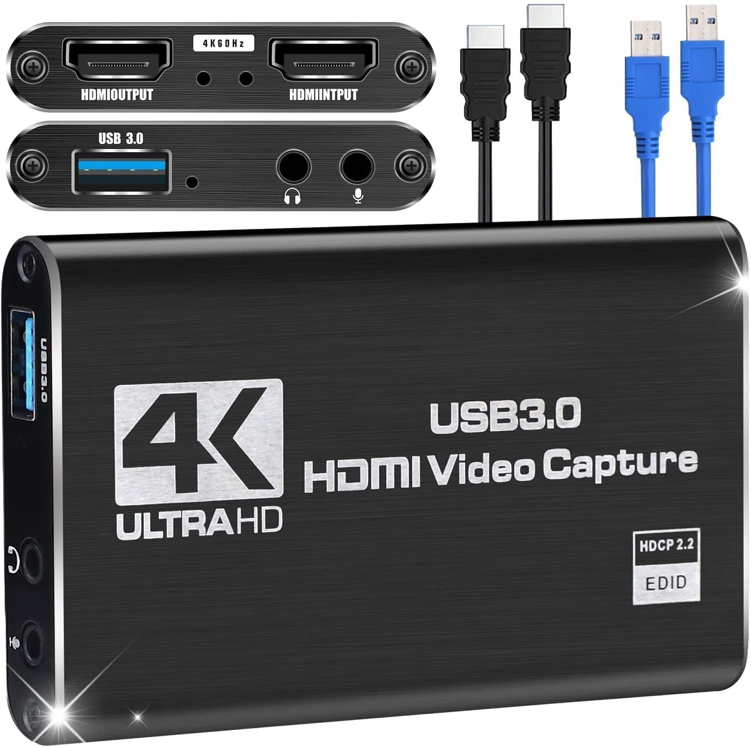 Game Capture Card, 4K USB 3.0 HDMI Video Capture Card with HDMI Loop-Out 1080P 60FPS Live Streaming Game Recorder Device, Compatible Windows Linux OBS OS X Twitch for PS3 PS4.-image-44