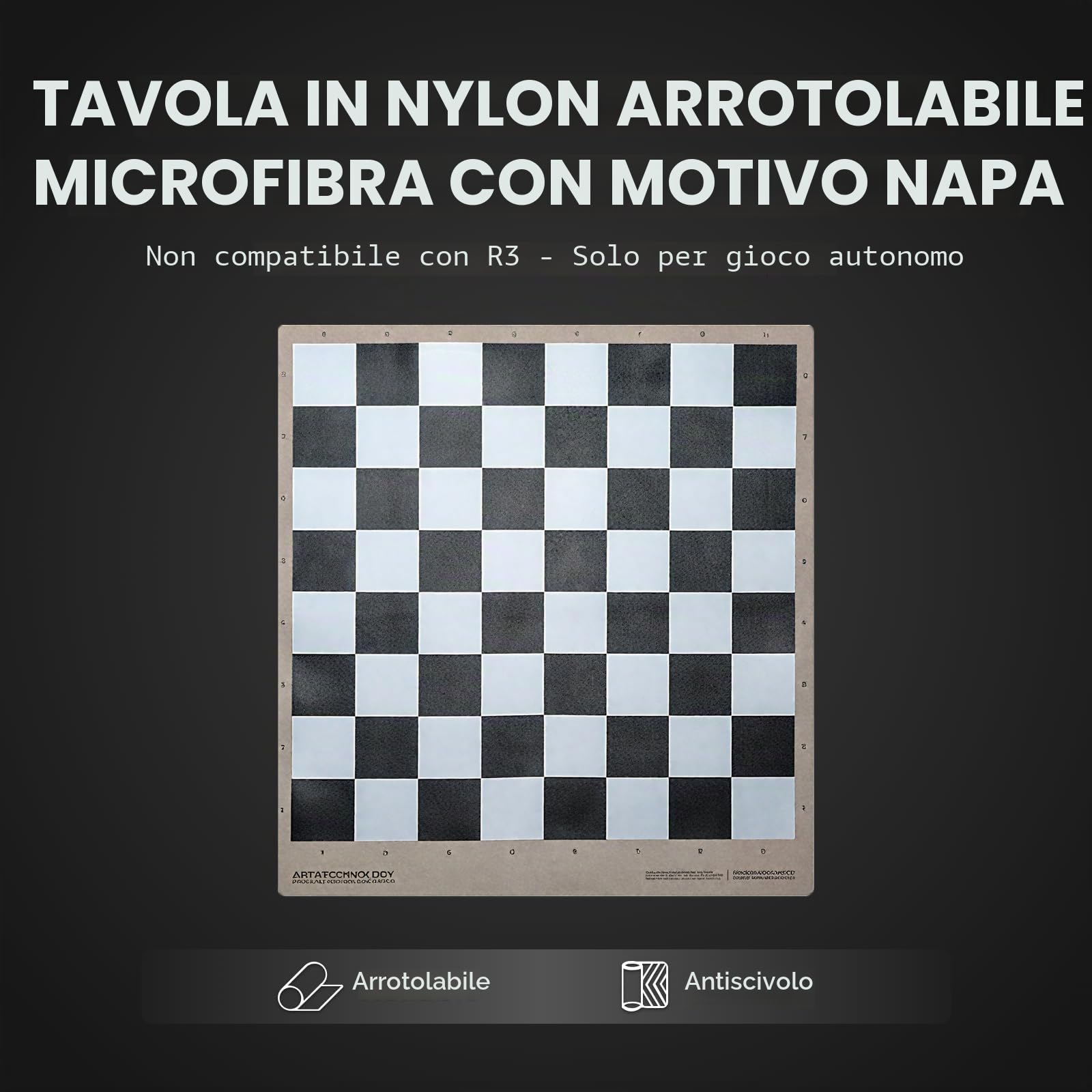 SenseRobot - Set di scacchi magnetici compatibili con SenseRobot R3, scacchiera arrotolabile in nylon per gioco autonomo, set da viaggio portatile con custodia