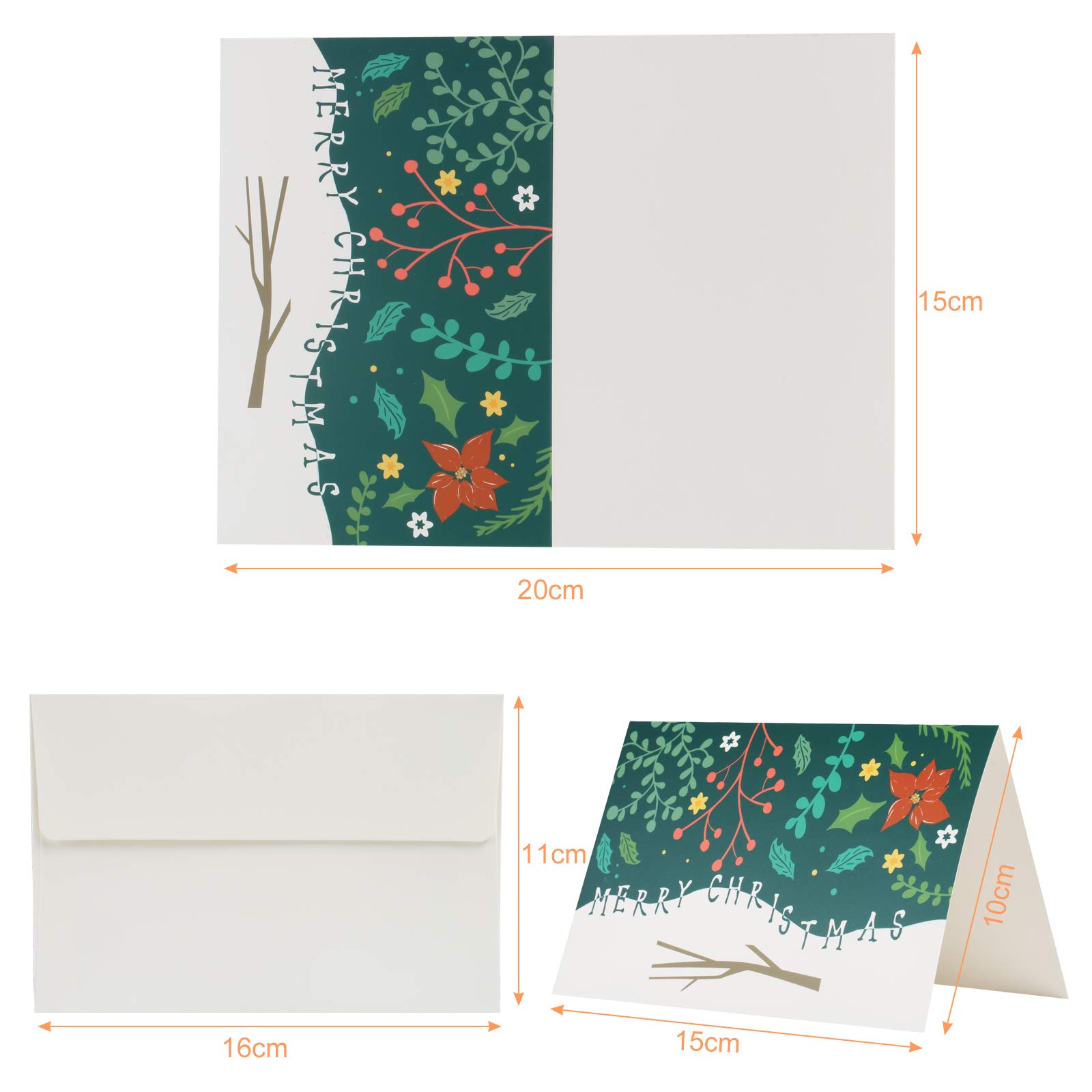 Amazon | Kesote クリスマスカード メッセージカード 24枚 封筒付き