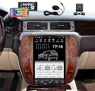 12.1''IPS Screen Android 9.0 Car Stereo for GMC Yukon/Chevrolet Tahoe Silverado 2007-2012 Compatible with Auto A/C,Car Radio Player in Dash 2 Din with Carplay Android Auto +Voice Control DSP…