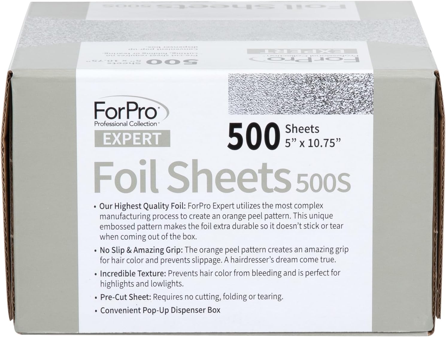 ForPro Professional Collection Expert Embossed Foil Sheets 500S, Aluminum Foil, Pop-Up Foil Dispenser, Hair Foils for Color Application and Highlighting Services, Food Safe, 5"W x 10.75"L, 500-Count - Image 8