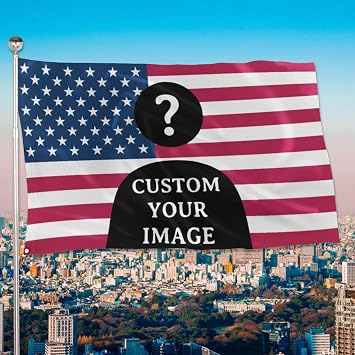 Custom American Flag - Double Sided, Personalized Design Your Own Logo/Text/Photo For Room, Party, Business, Team Activity 2x3, 3x5, 4x6, 5x8 Sq. Ft. Sizes