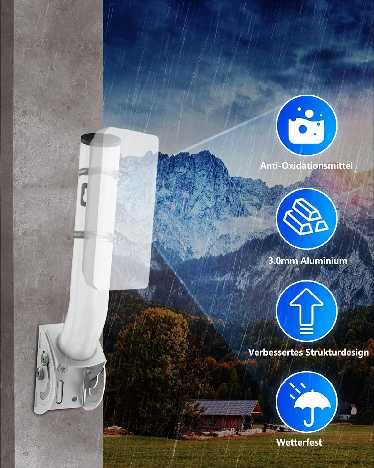 Staffa Antenna,Palo Antenna TV Esterno,13 Pollici,Resistente al Vento e alla Pioggia,Supporto per Client Bridge CPE di Punto di Accesso Wireless,Confezione da 2