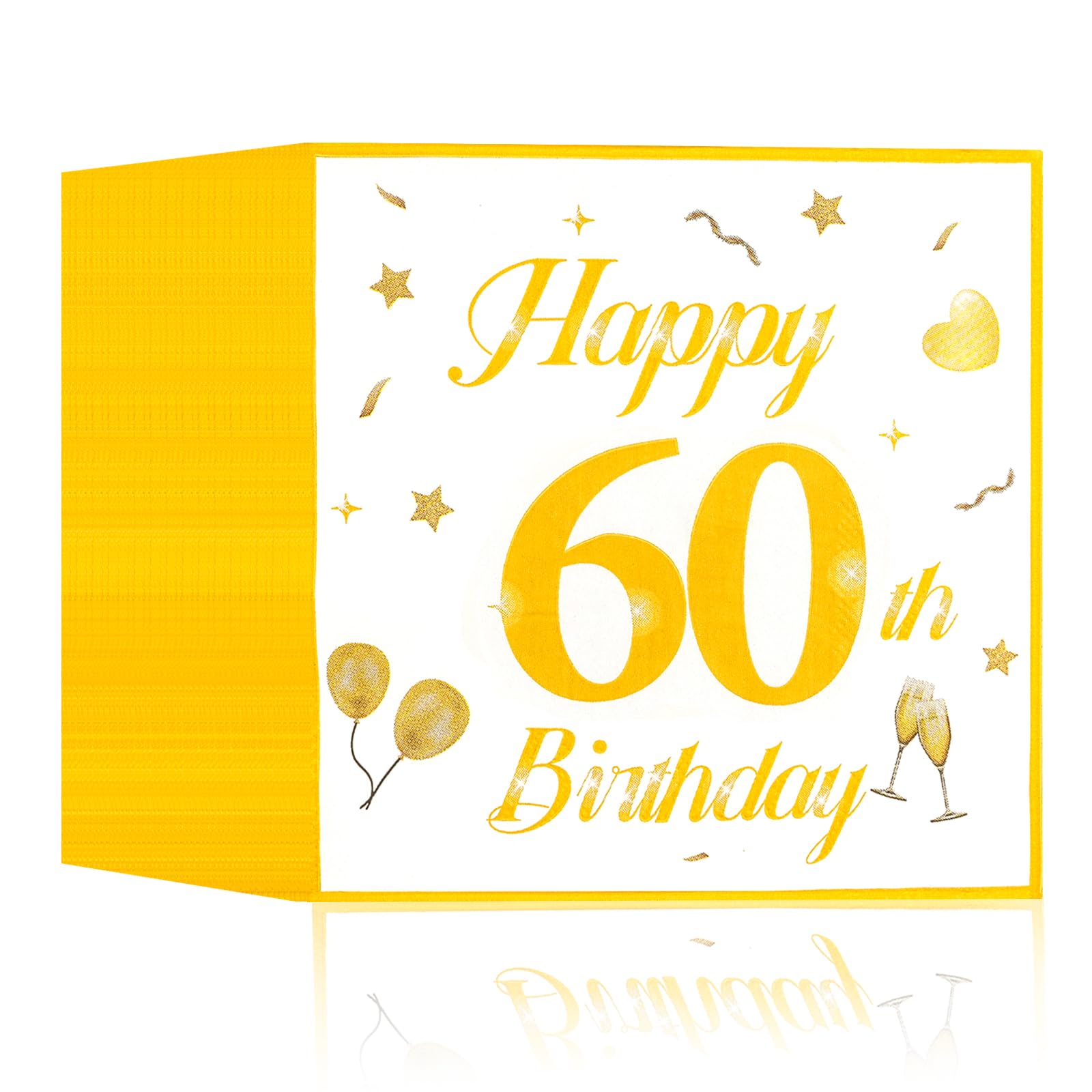60.Geburtstagsdeko Servietten,40 Stück Papier Party Servietten Tischdeko Für 60. Geburtstag Männer Frauen,60. Papierservietten für Mann Frau Geburtstag Feier Jubiläum Tischdekoration-33x33cm