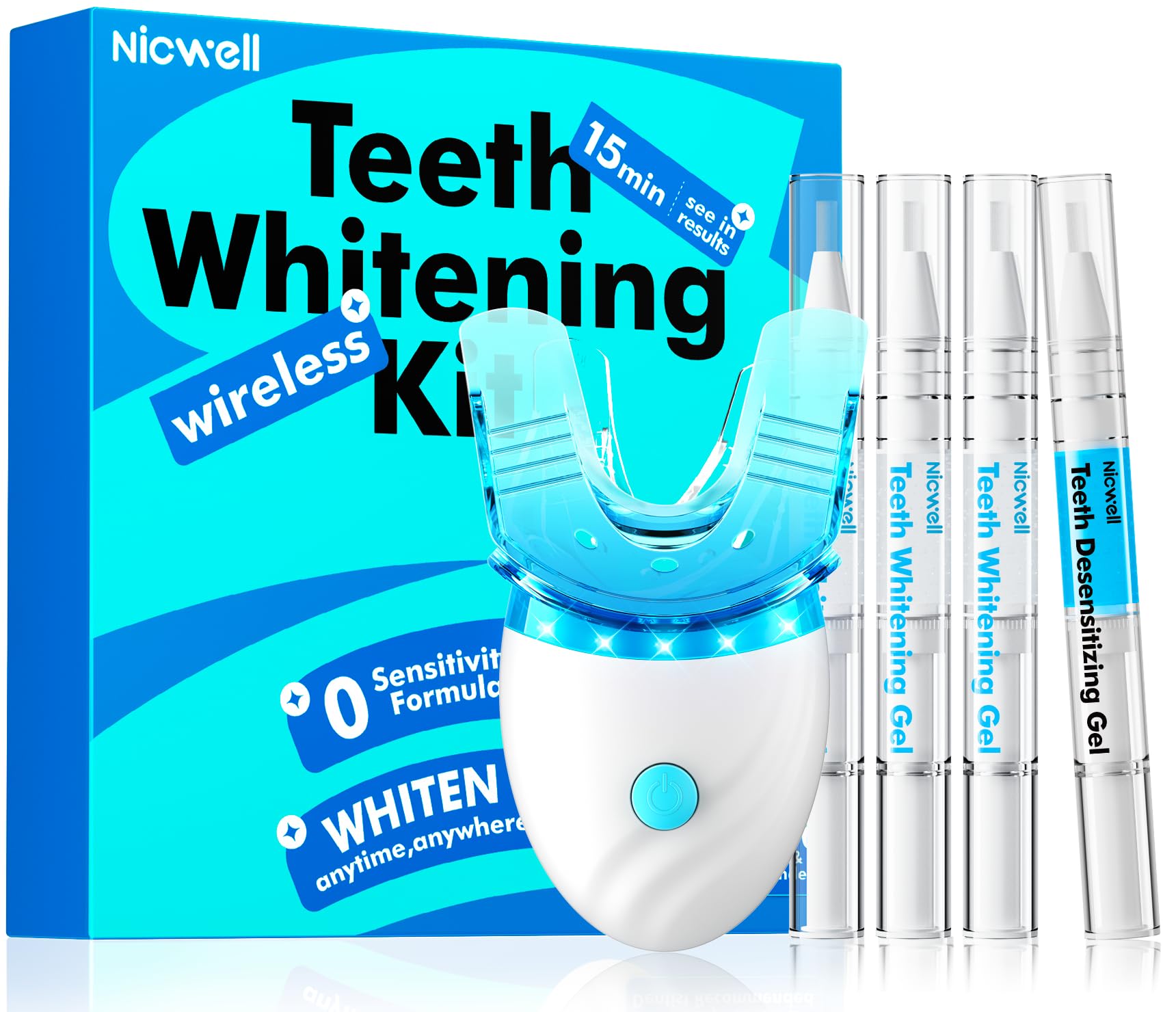 Nicwell Teeth Whitening Kit for Sensitive Tooth 3 x 35 Carbamide Peroxide Gel 1 Safe Remineralizing Pen -