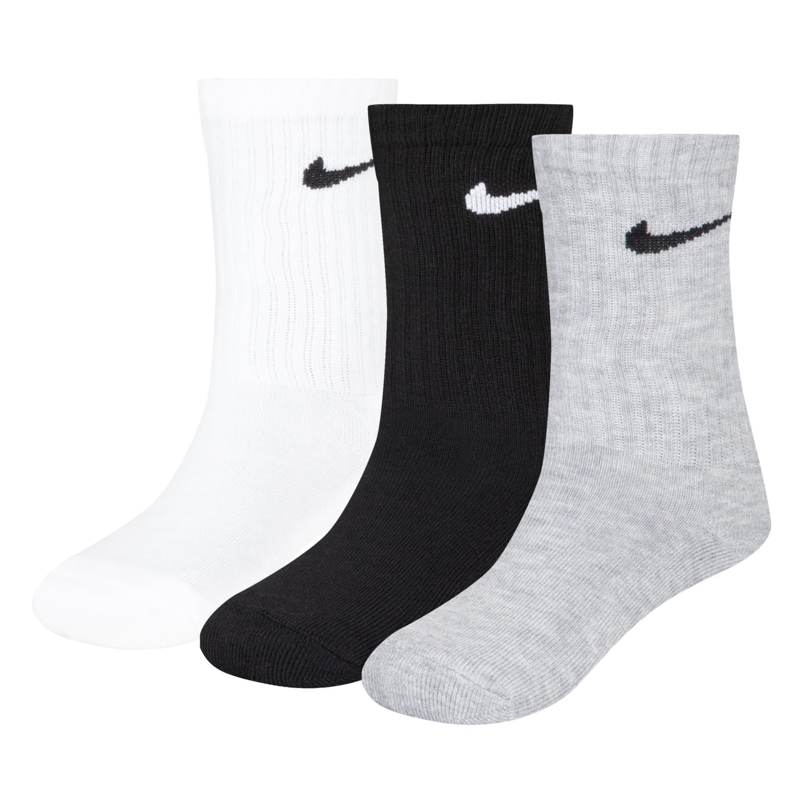Nike  Infant Basic Crew 3Pk Sock Infants - White/Gray - Infs C6-C9