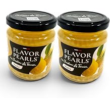 Christine Le Tennier Flavor Pearls, Yuzu Flavor, 2 Count of 7 oz Jars, Jellified Seaweed with Liquid Center, Non-GMO, Imported from France, Ready to Use, No Cooking Required