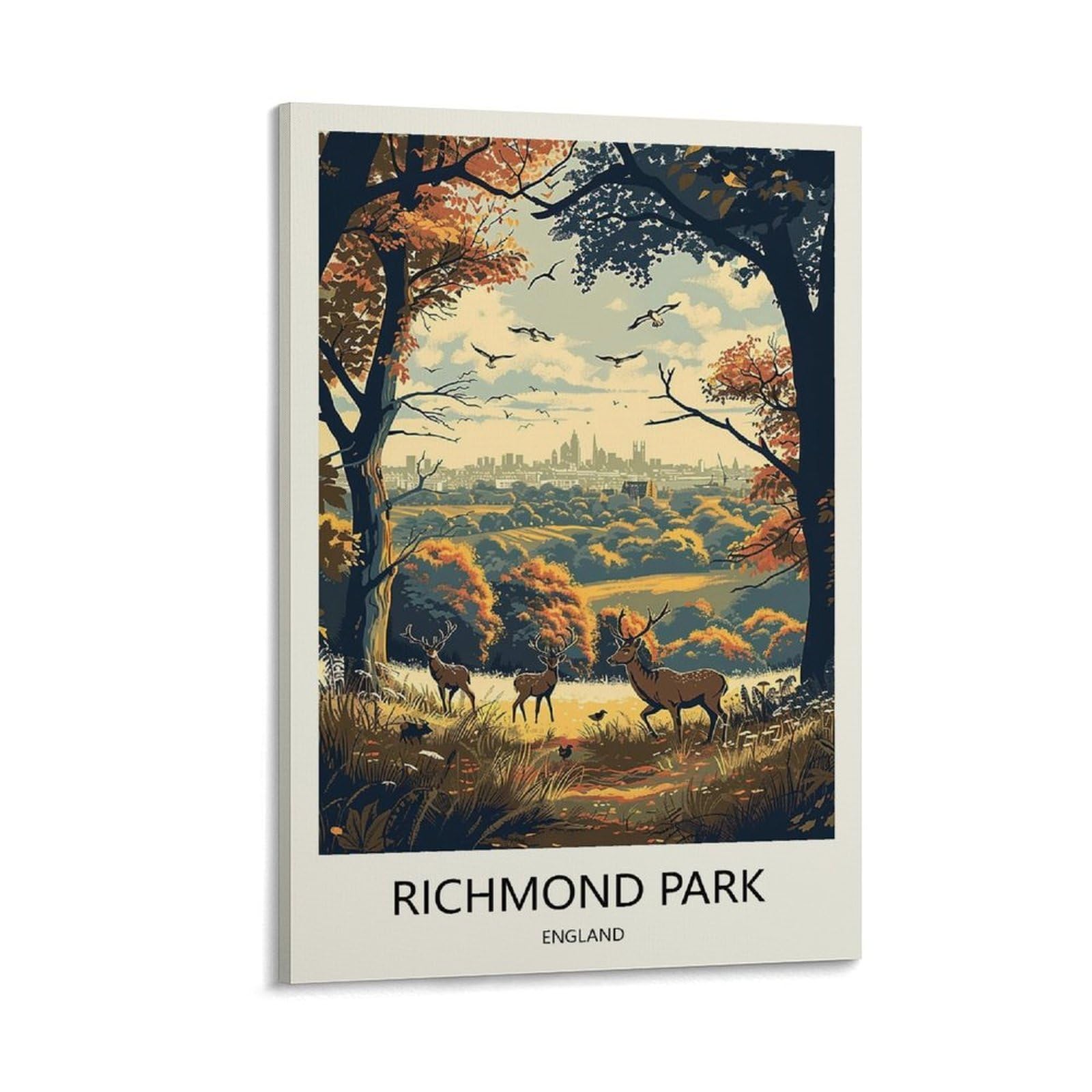 YJNENG Canvas Art Picture Richmond Park England Wall Decor Art Painting Posters Modern Family Decorative Poster 16x24inch(40x60cm)