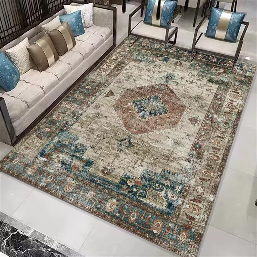 Tapis antidérapant 120X160CM pour ancienne salle à manger contre les salissures de sol