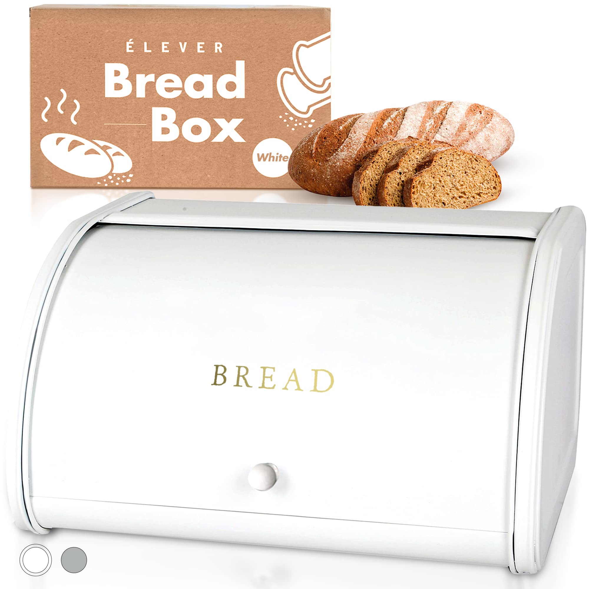 Buy White Bread Box for Kitchen Countertop, Bread Storage Container