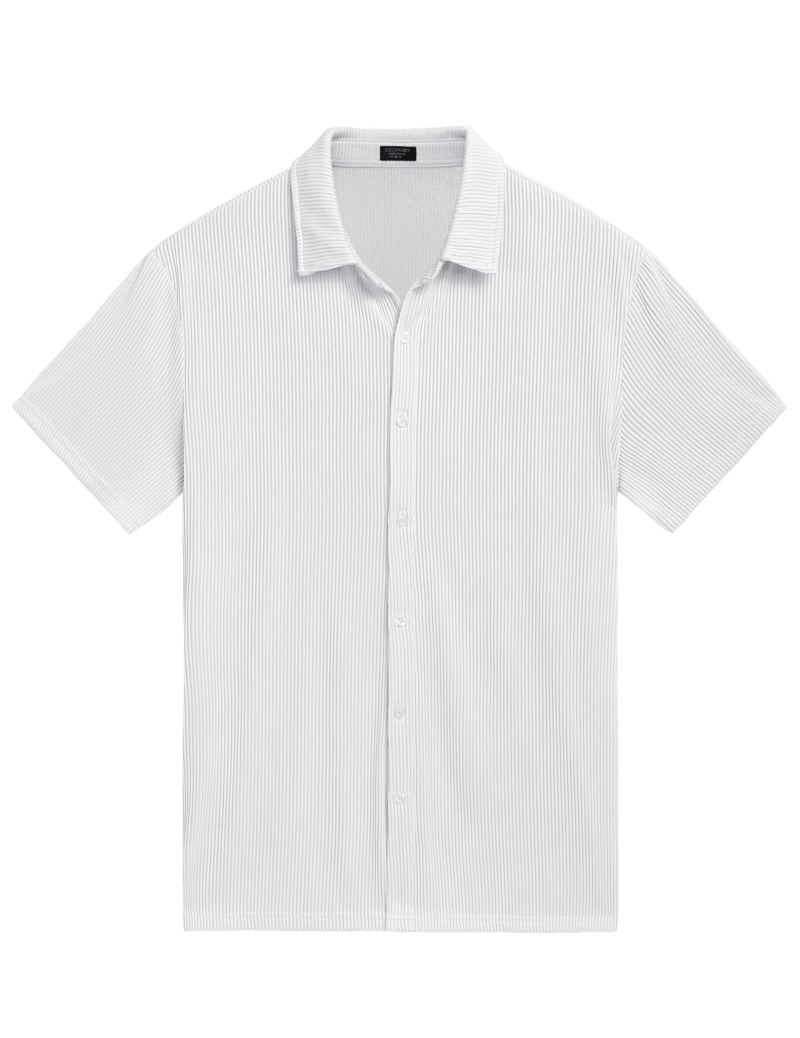 COOFANDY Camisa Hombre Manga Corta Casual Sin Plancha Verano Playa Camisa Botonadura