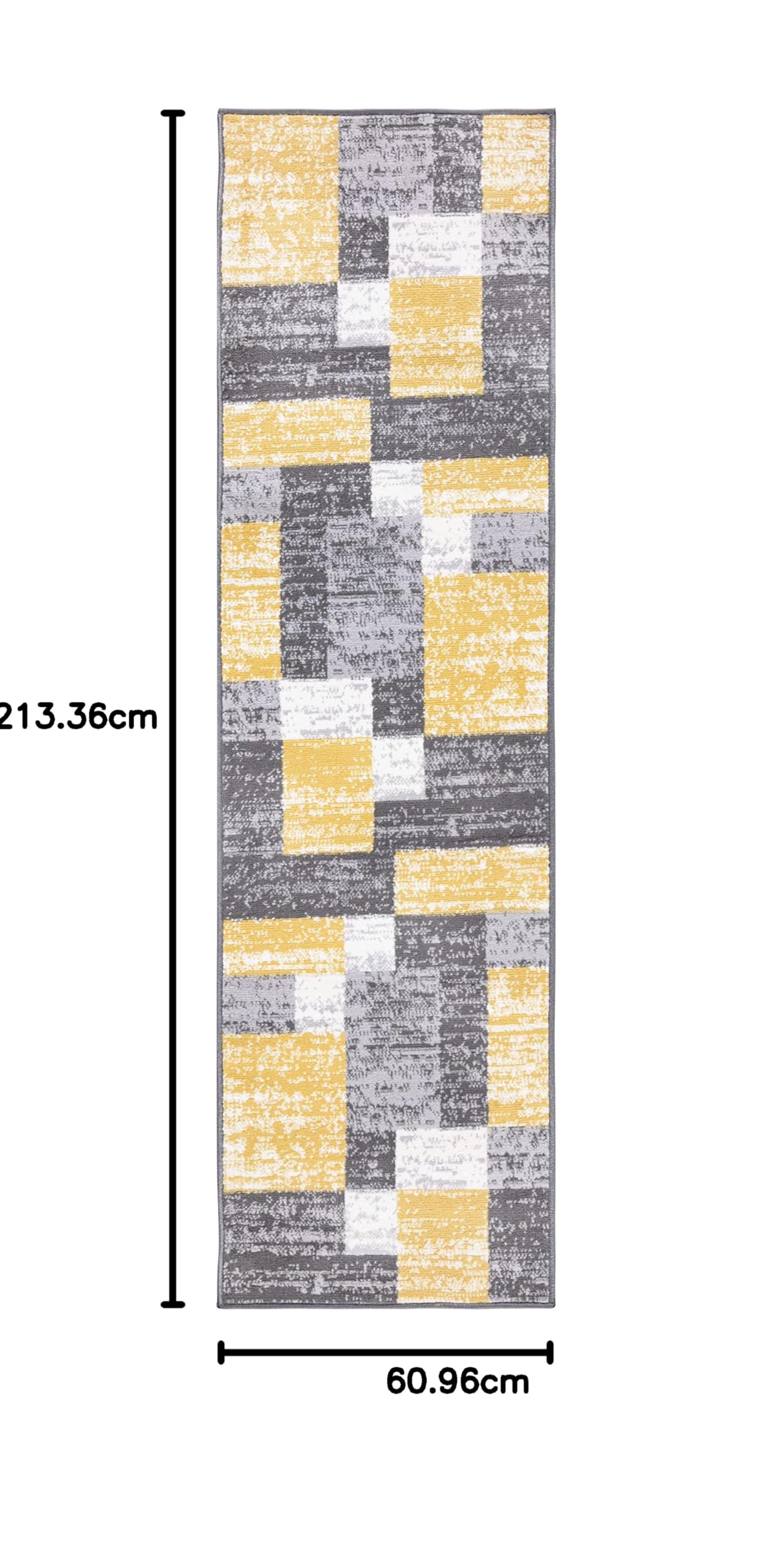 World Rug Gallery Modern Geometric Boxes Area Rug - Yellow 5' X 7