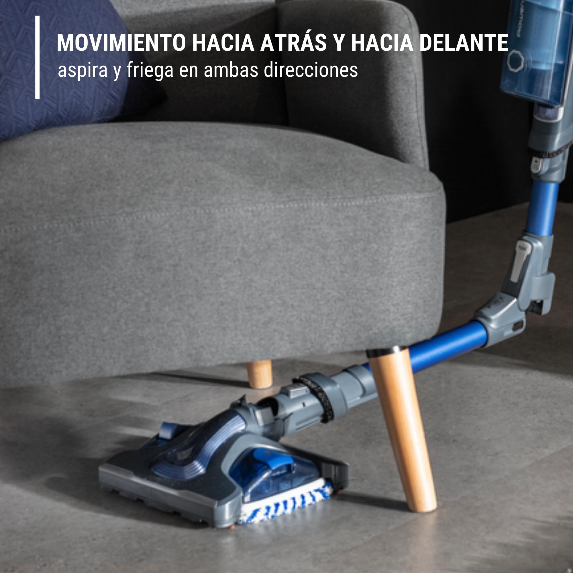 Rowenta Cabezal Aqua ZR0096 - Acccesorio cabezal Aqua, aspira y friega, dos toallitas microfibras, dos veces más rápido compatible con la gama X-Force