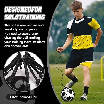 Soccer Kick Trainer 2 Psc with Return Net - Football Training Equipment for Boys & Girls - Practice Gear Compatible with Size 3 4 5 Balls