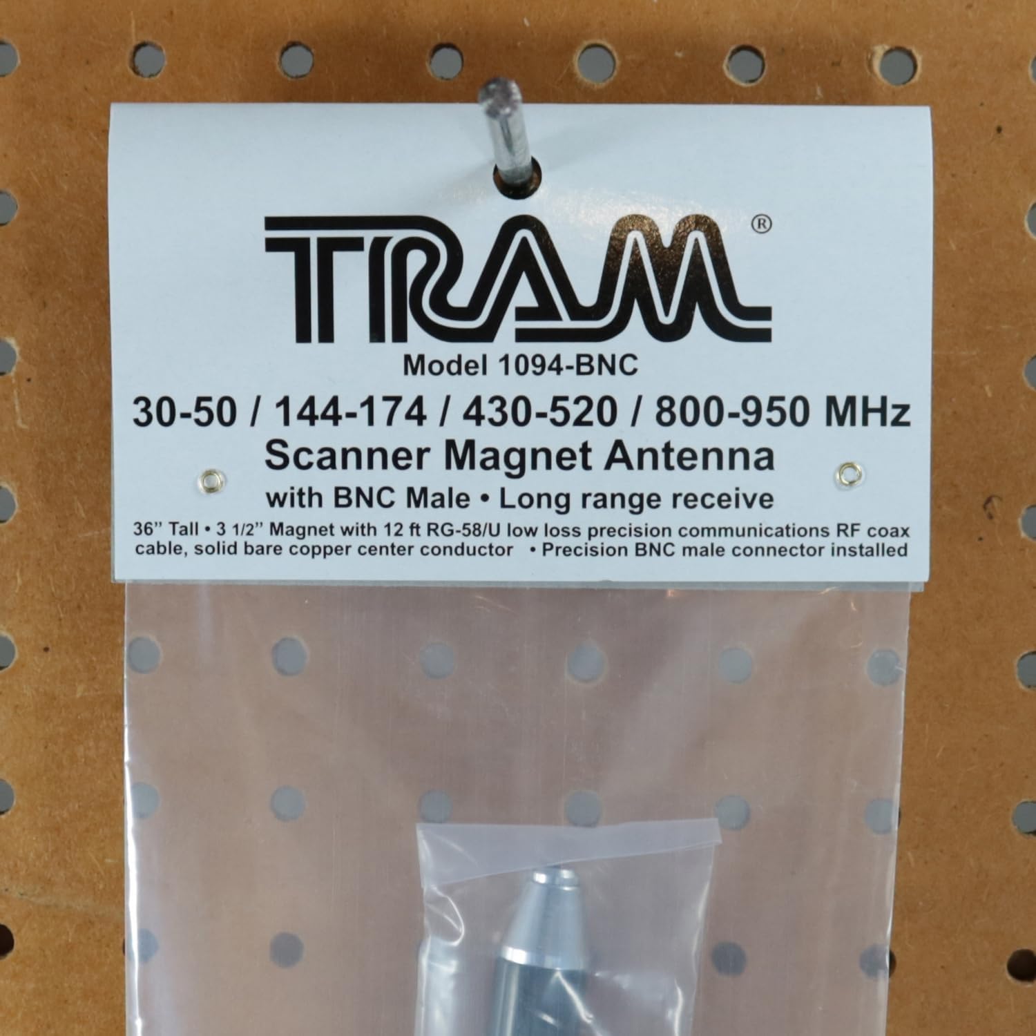 Tram® Scanner 3 1/2" Magnet Antenna with BNC-Male Connector