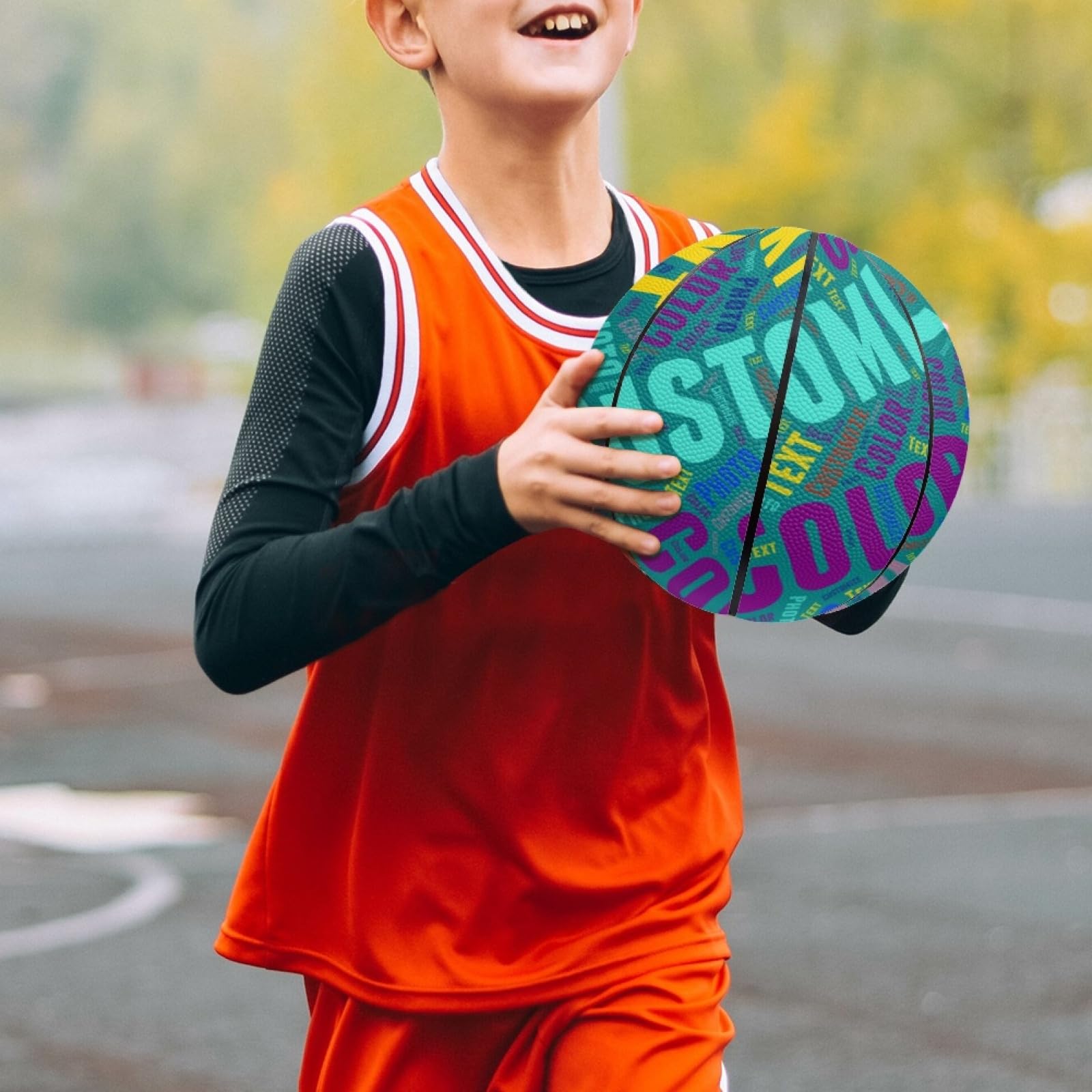Ballon de Basket Personnalisable, Basket Personnalisable avec Votre nom Dessus, Taille 5 (27,5")/7(29,5"), Cadeaux Personnalisés, avec prénom et Texte Gravé Ballon de Basket