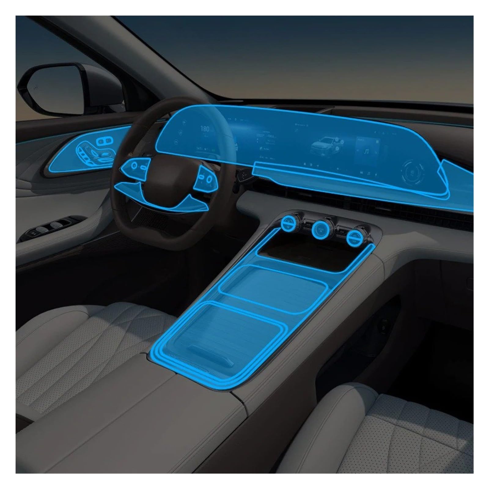 Navigation Displayschutz Für OMODA 9 Für SHS 2024-2026 PPF Schutz Film Auto Transparent TPU LCD GPS Navigation Getriebe Panel Center Konsole Zubehör Displayschutzfolie(Left Hand Drive)