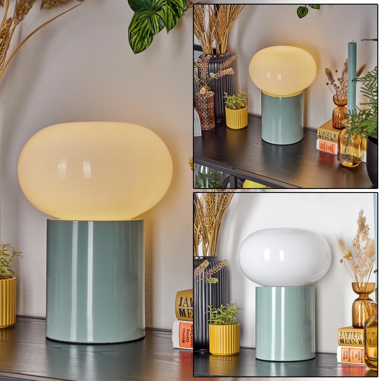 Tati Lampe De Chevet Moderne En Métal Noir-Laiton, Lampe De Table Ronde