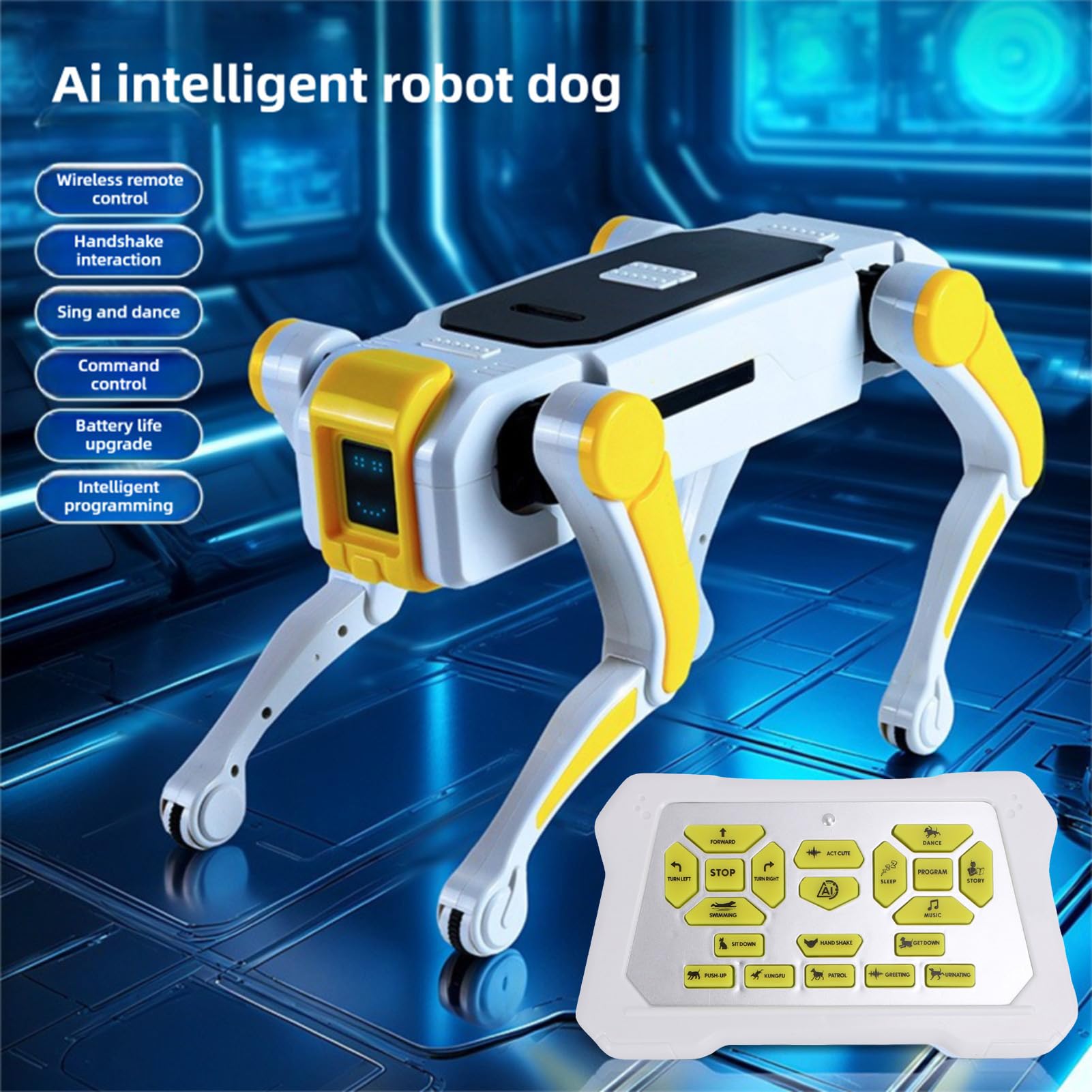 Cane Robot con Controllo Vocale, Apprendimento della Codificazione, Kit per Cani Robotici, Gioco interattivo Ai Smart Dog, per Intrattenimento per Bambini, Educazione STEM, Regalo