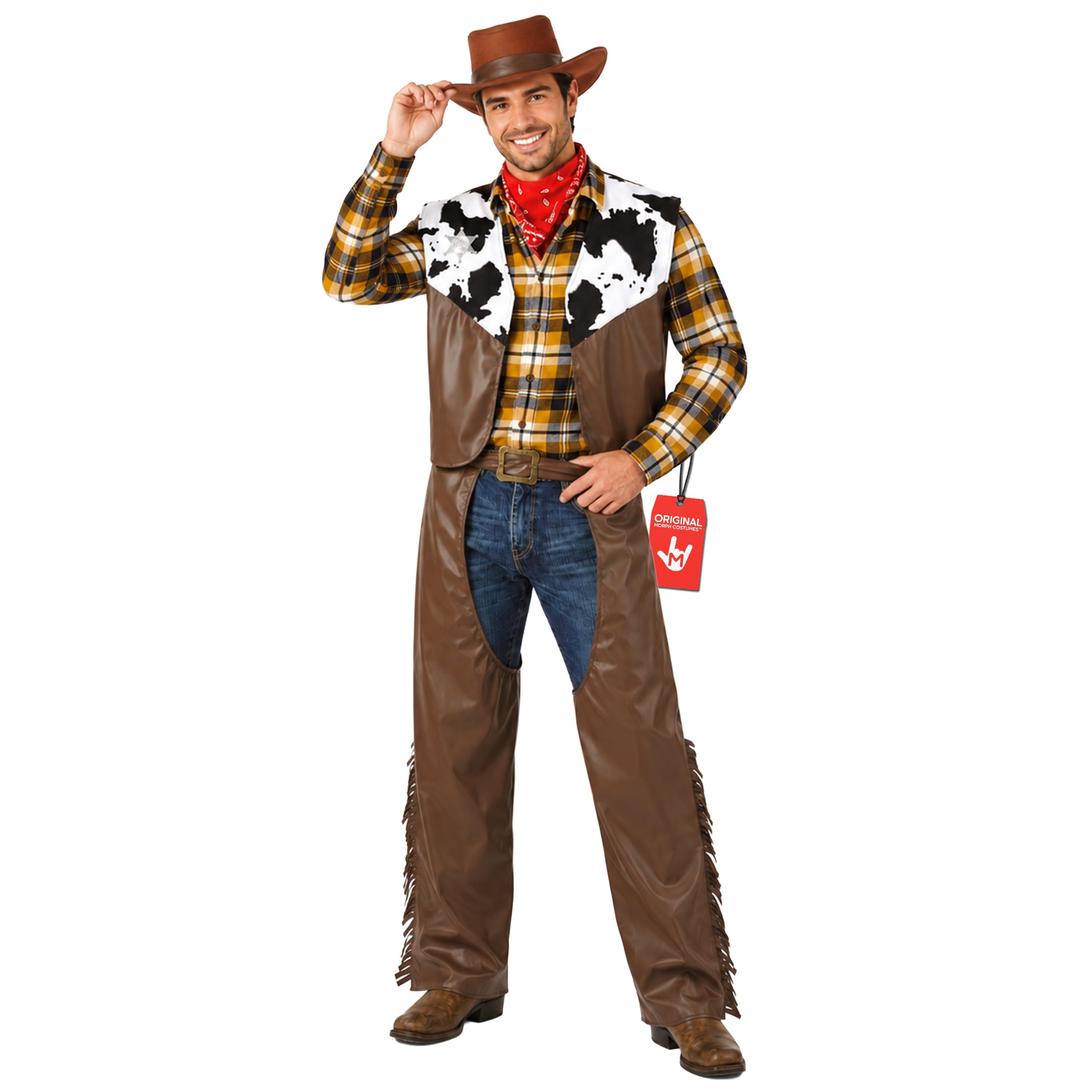 Fun Shack Cowboy-Kostüm für Herren, Wilder Westen, Rodeo, Sheriff, Westernkuh, Jungen-Outfit