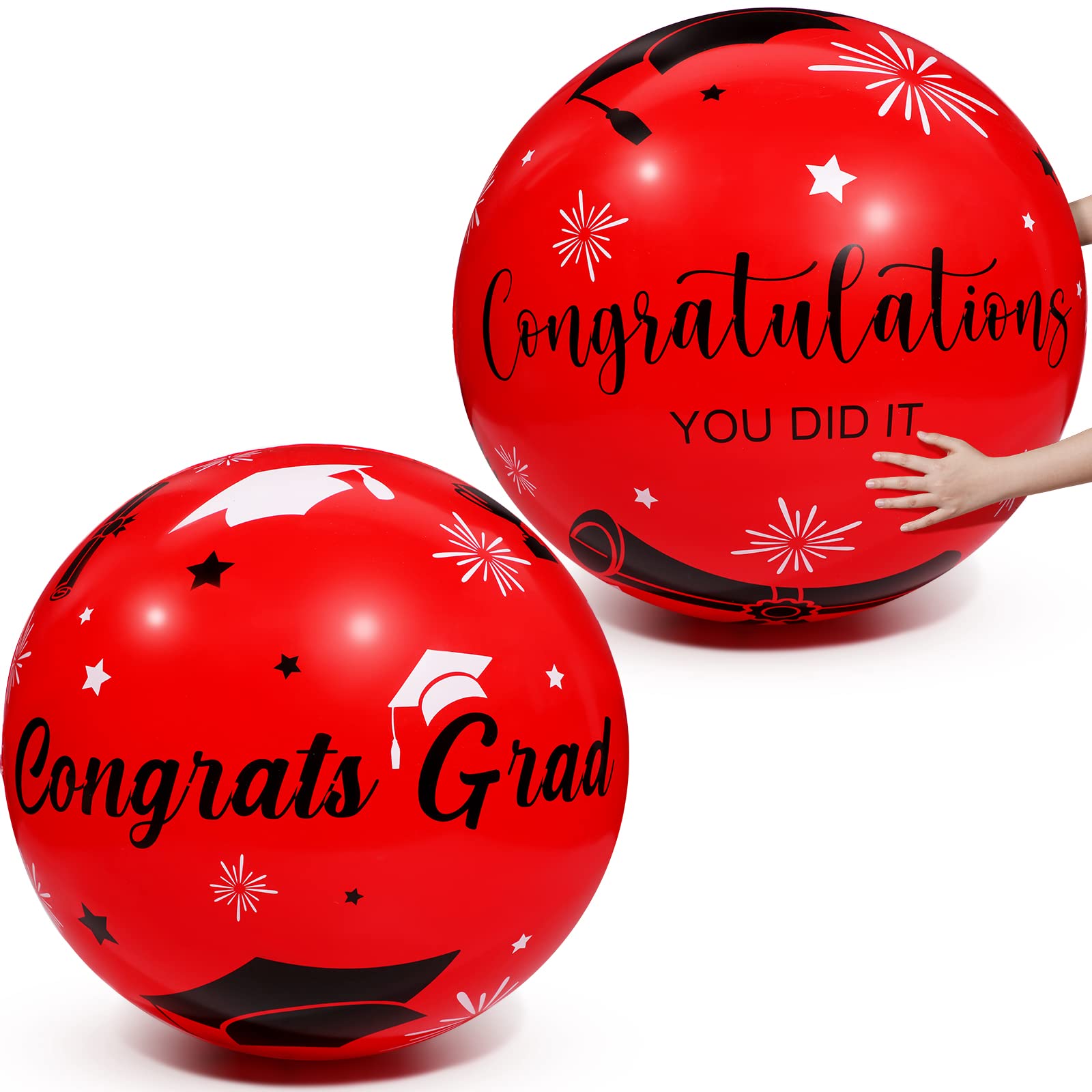 Hiboom 2 Pcs 42 Inch Giant Graduation Beach Ball Congratulations
