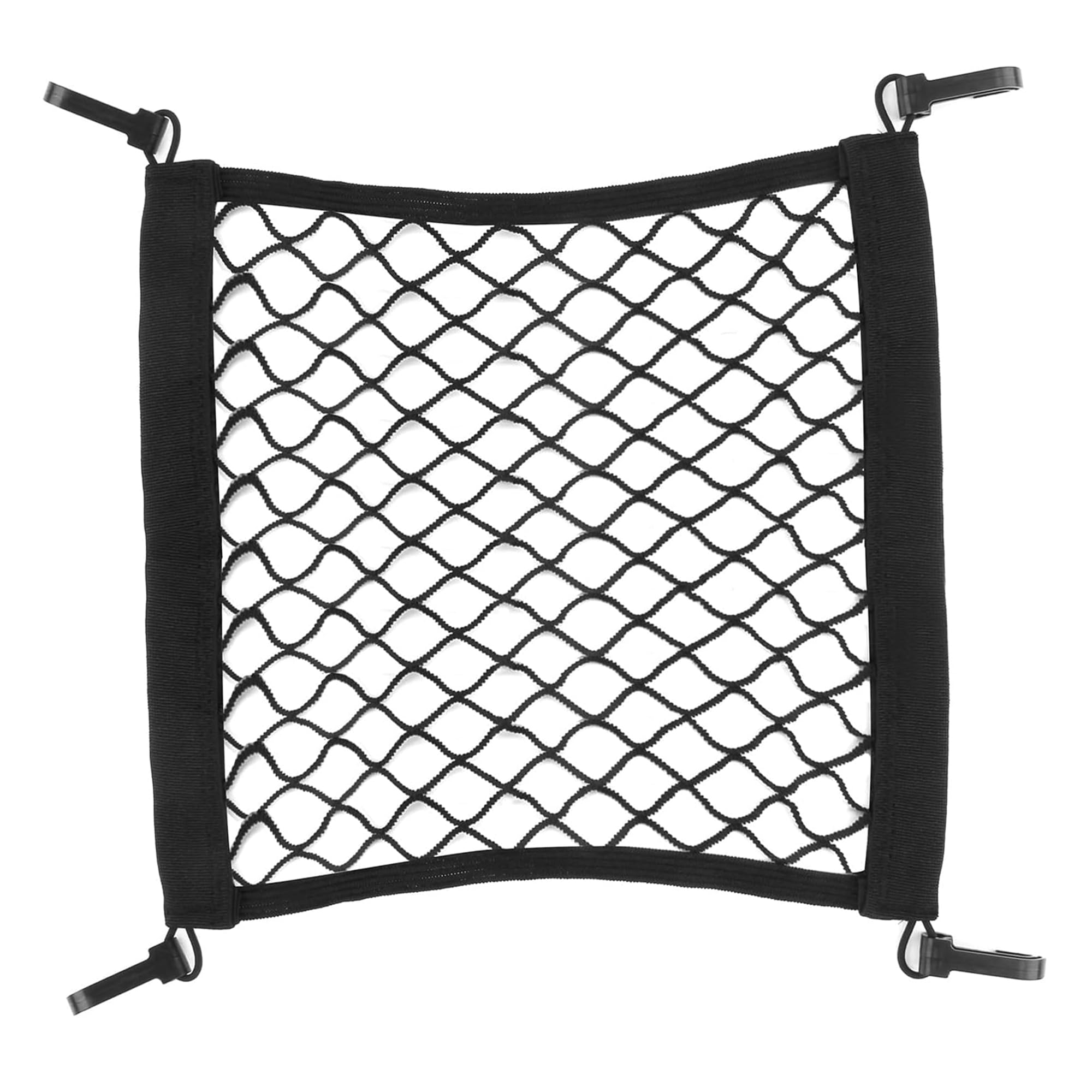 Siatka bagażowa na motocykl i rower, z 4 haczykami, 25 x 30 cm, mocowanie bagażu na kask (czarna)