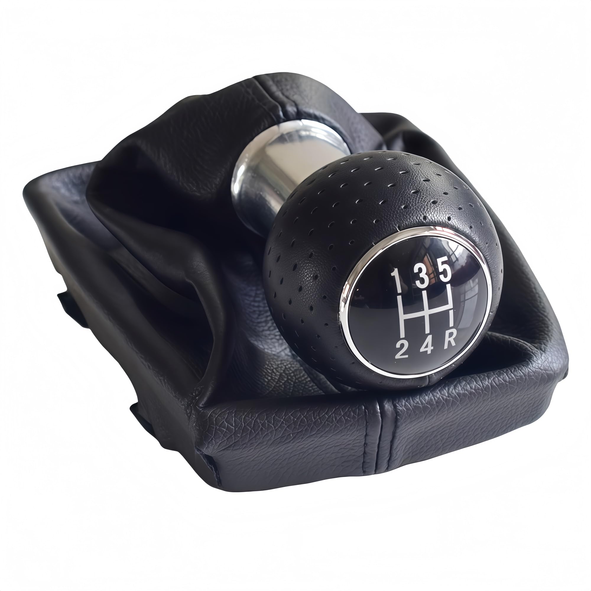 Grozzy Universal Shifter Handle 12mm for A4 B6 B7 2000-2008 5/6 for Speed Gear Shift Knob Stick Lever Handball(5R-Black)