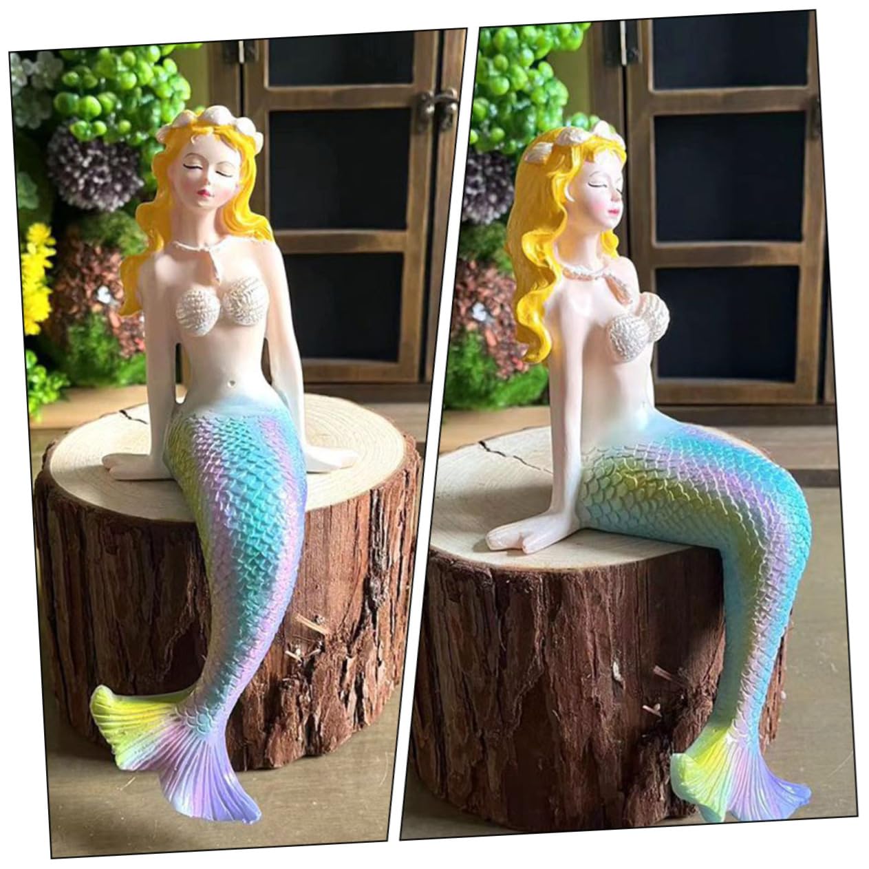 Amazon.co.jp: Lurrose 繊細な樹脂製マーメイド像 水族館用装飾 家庭用