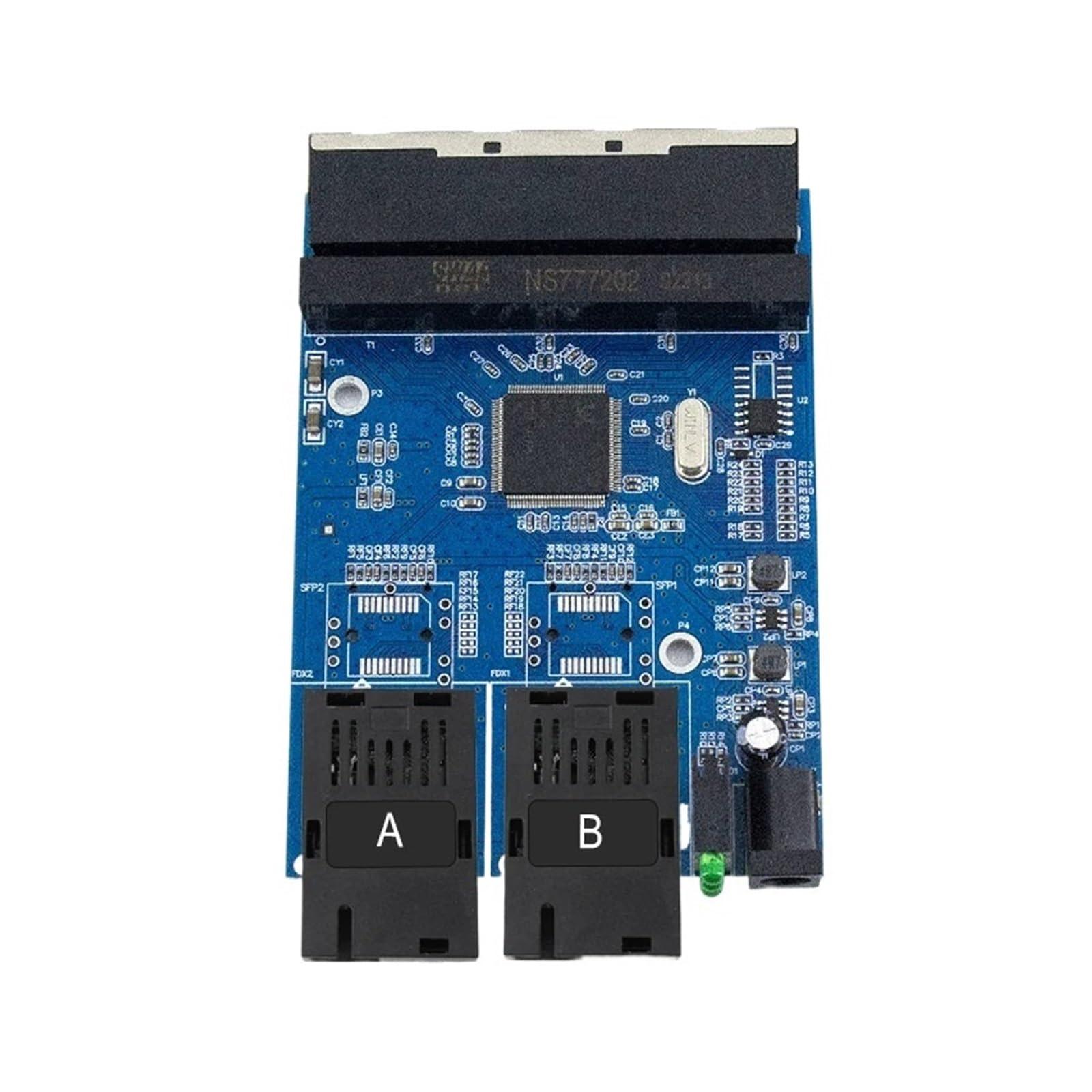OSHZIKJII Gigabit Switch Network Pcb Mini 6 Ports 1000mbps 2 s-f.p 4 Rj45 Ethernet Fiber(With AB Module 20km)