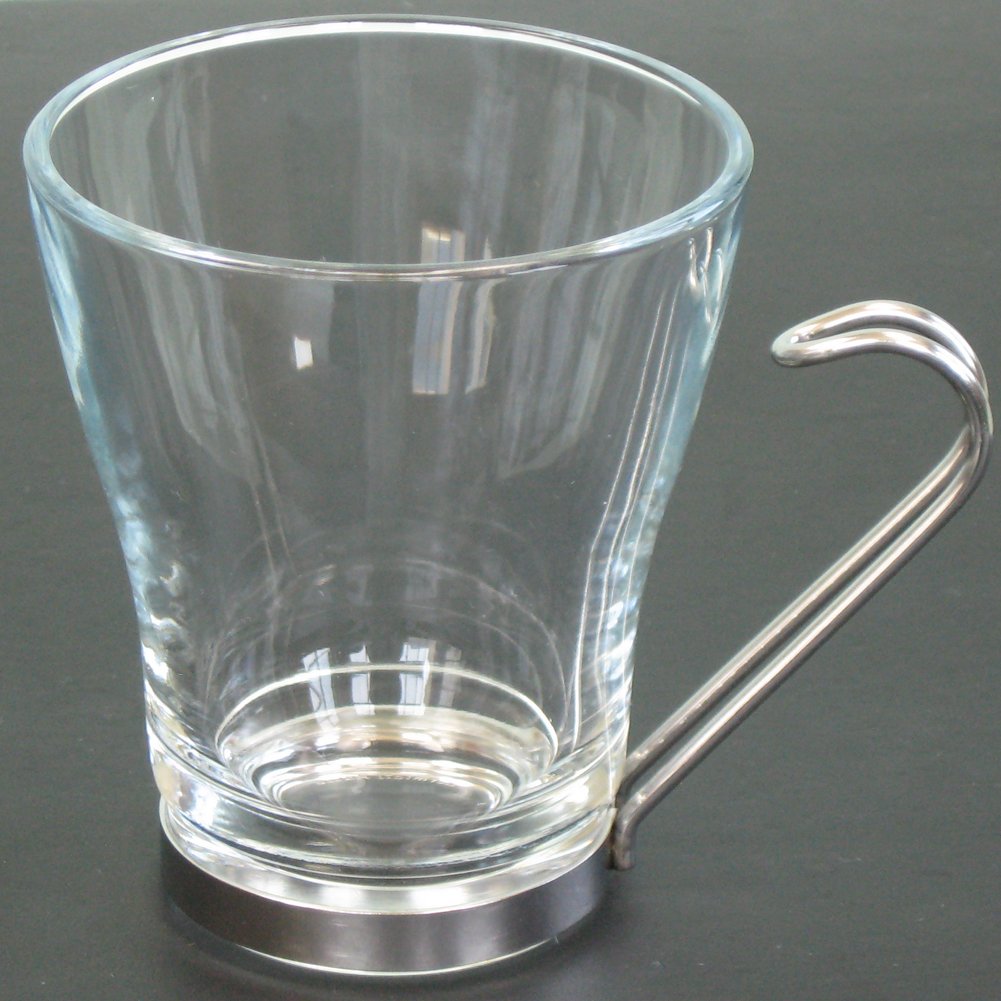 Bormioli Rocco 1327523 Oslo Confezione 3 Bicchieri per Cappuccio con Manico, 22 Cl, Bamboo, 3 Pz, Trasparente