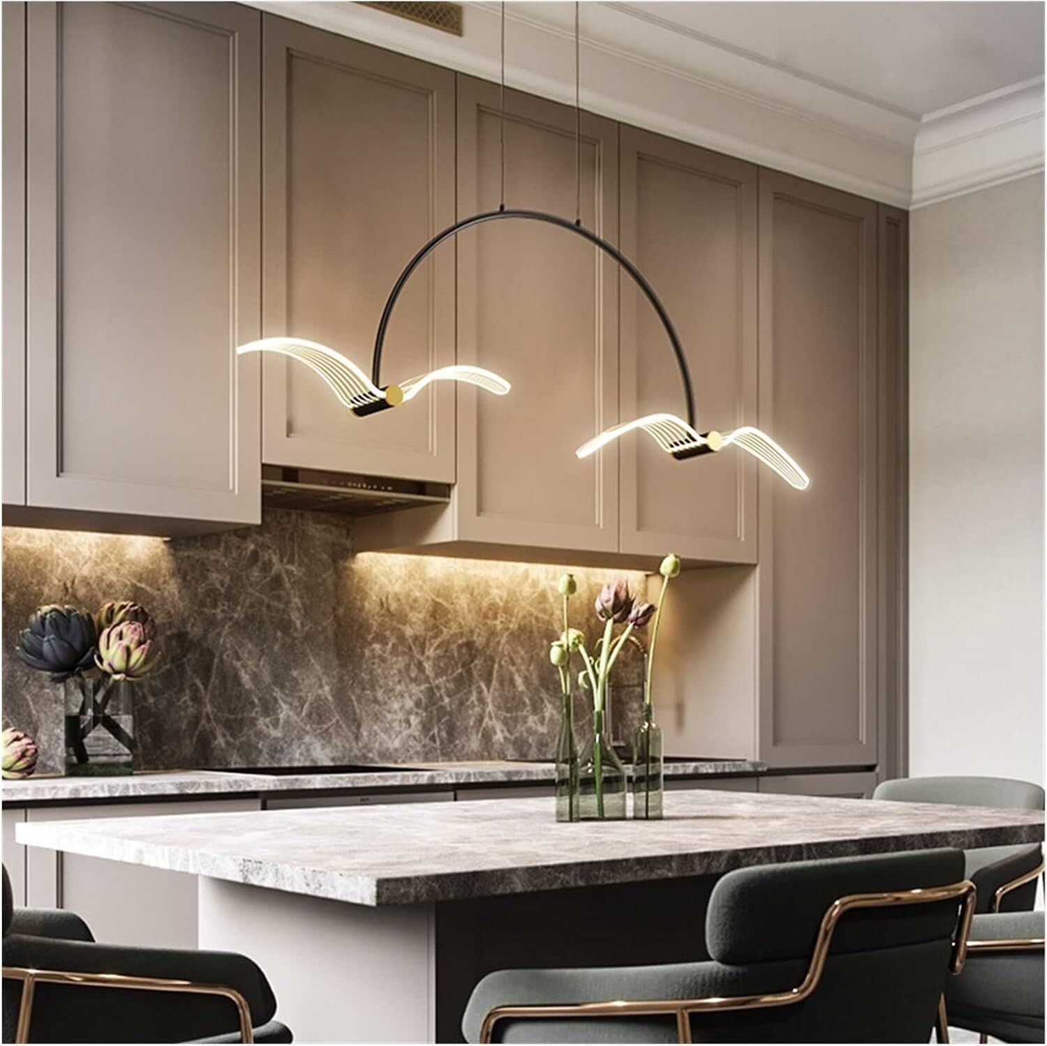 VDOQTLJT LED Modern Chandelier Lamp Art Kitchen Pendant Light Fixture Wall lamp(2heads)