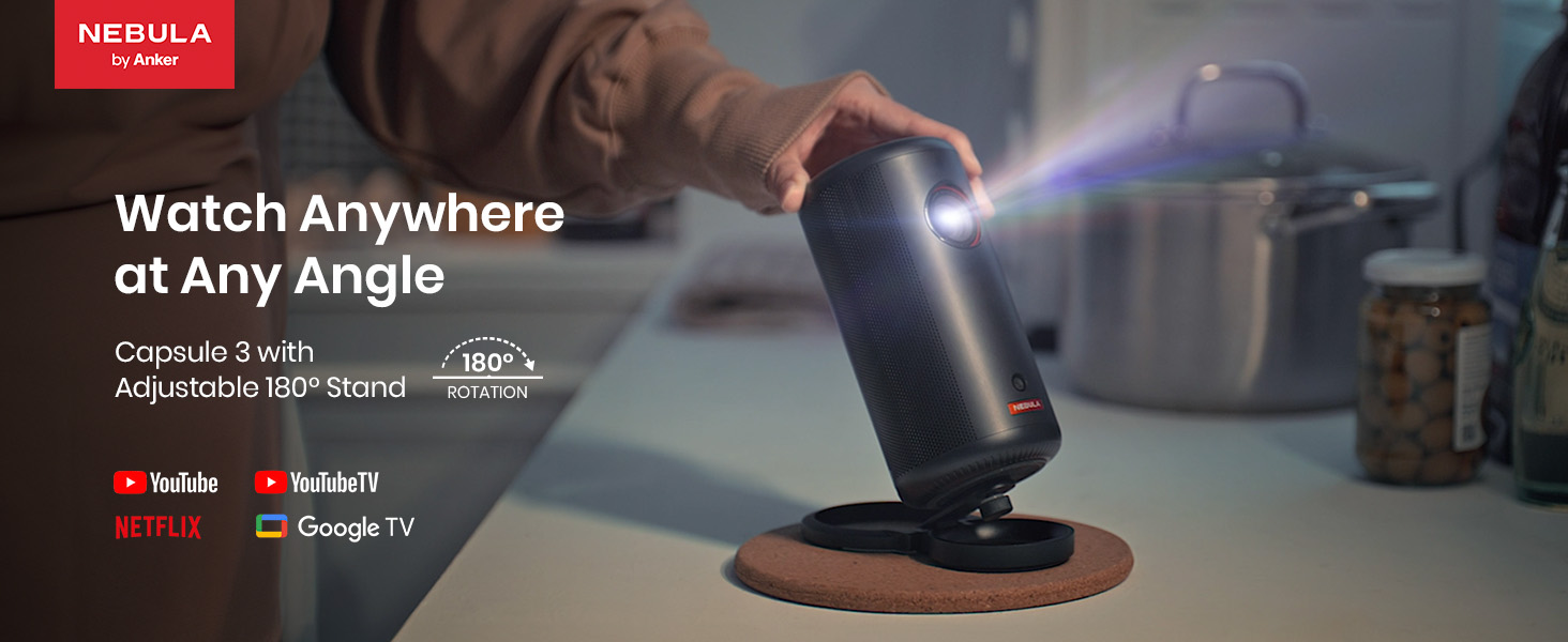 Amazon.com: NEBULA Capsule 3 GTV Projector with NEBULA Anker 