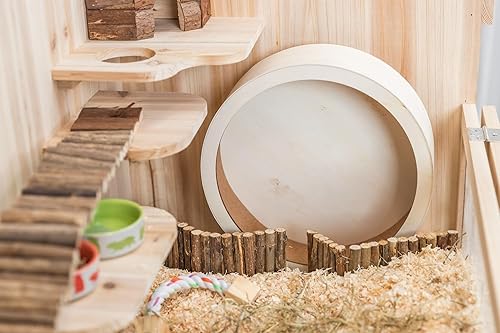 Miniatura 2 de Trixie Rueda de carrera de madera ø 8.3 in - sin tratar - Superficie cerrada con tapa de corcho - Rodamiento de bolas suave - 8.3 x 9.4 x 3.9 in -