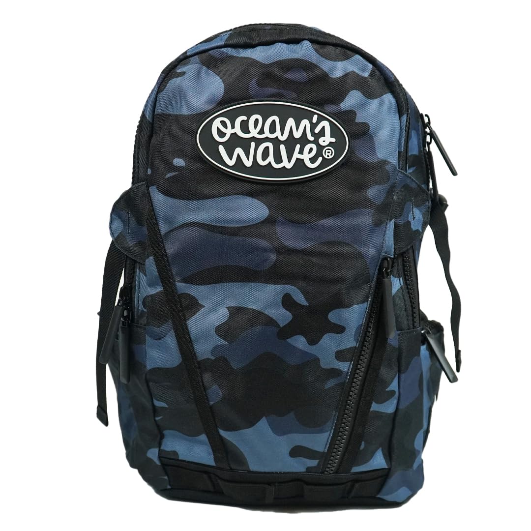 Ocean´s Wave Mochila Escolar Camuflaje | Ideal para Colegio, Instituto y Universidad | Color Azul | Medidas 46 x 32 x 16 cm, Unisex Adulto