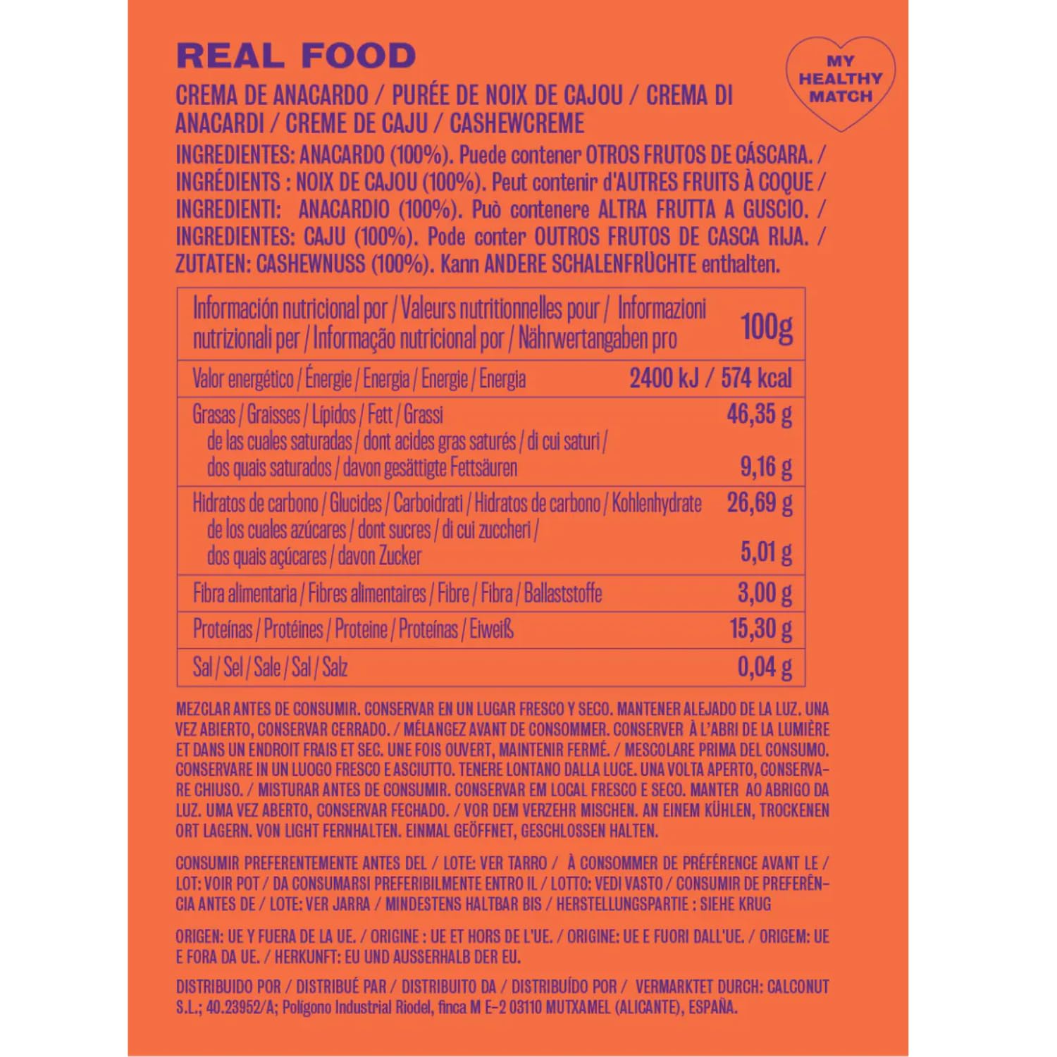 Crema de anacardos 900 gr nut&me | Hecho con anacardos tostados y aceite de almendra | Sin azúcares añadidos, sin gluten y sin aditivos | Sin aceite de palma | Pack 3 x 300 gr