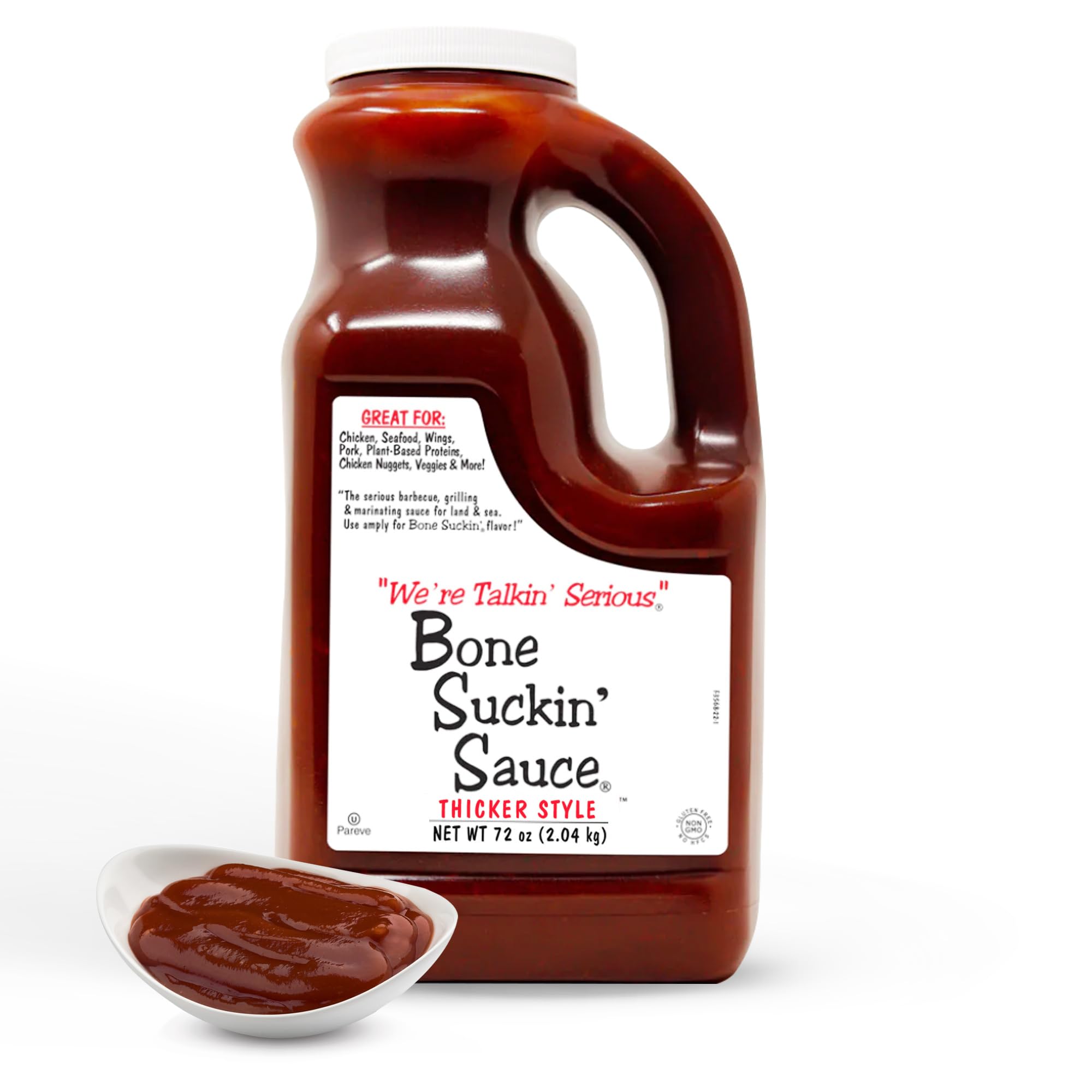 Sauce Sweet Southern Thick BBQ Sauce, Gluten-Free, Non-GMO, Kosher, Thick Barbecue Sauce Sweetened with Cane Sugar & Molasses, 72 Ounce Jug