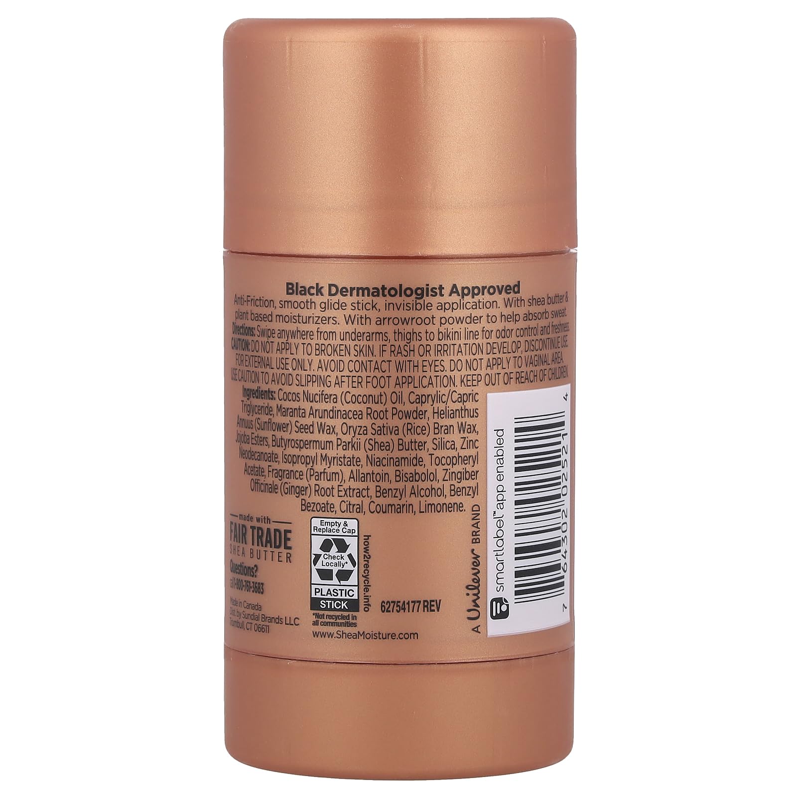 SHEA MOISTURE Coconut & Hibiscus Invisible Stick Deodorant, 2.6 OZ