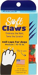 Soft Claws Dog Nail Caps, 40 Medium Nail Caps, Made in USA - Vet Developed, Safe & Non-Toxic Easy to Apply Claw Covers | Protects Furniture & Skin, Red and Green