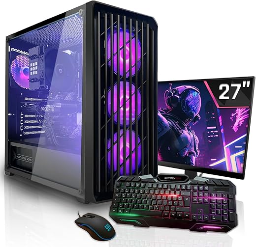 SYSTEMTREFF Basic Gaming Komplett PC Set AMD Ryzen 5 4500 6×4.1GHz | Nvidia Geforce GTX 1650 4GB DX12 | 512GB M.2 NVMe + 1TB HDD | 16GB DDR4 RAM |…