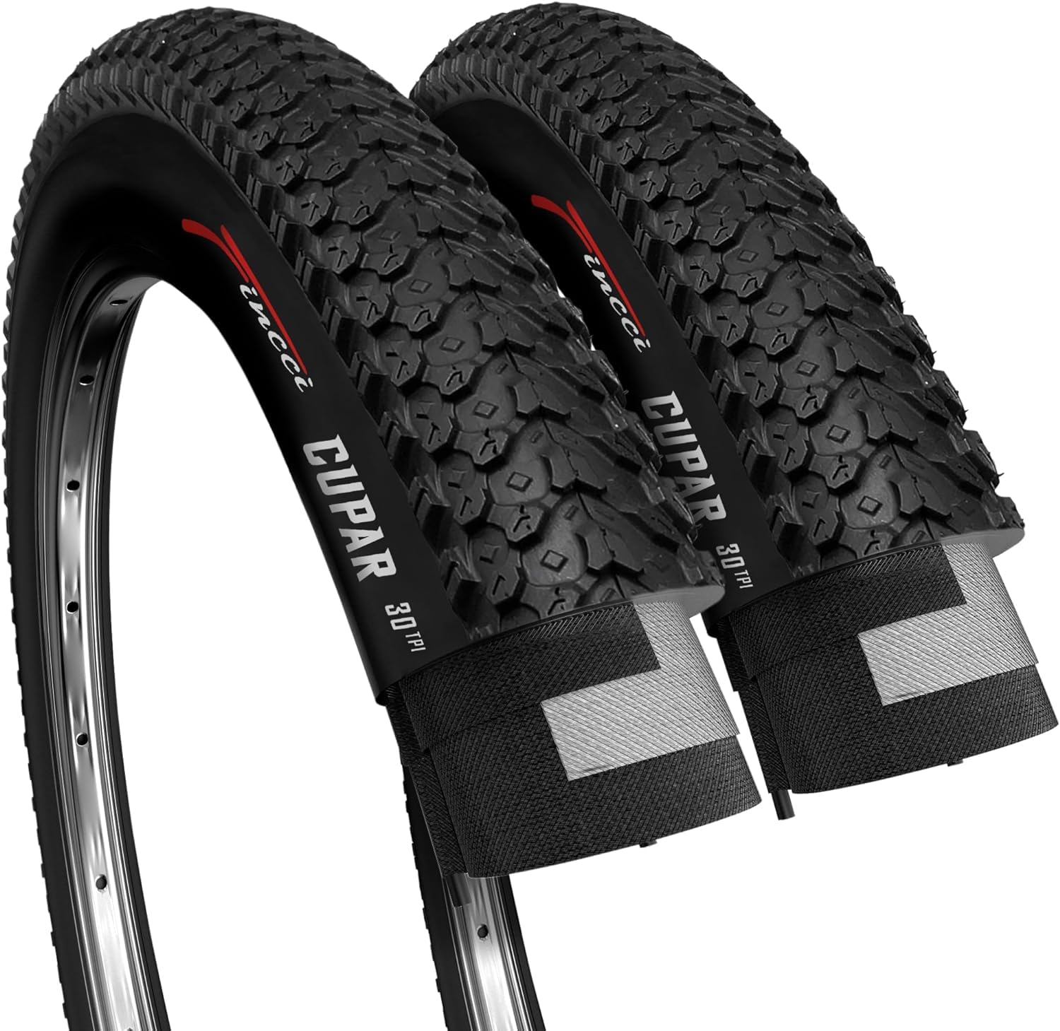 Fincci Paar 26 x 1,95 Zoll 50-559 Faltbar 60 TPI Reifen für MTB Mountain Hybrid Bike Fahrrad (2er Pack
