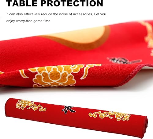 Miniatura 7 de Mahjong Mat, cubierta antideslizante para mesa de reducción de ruido, tapete de mesa de Mahjong antideslizante con bolsa, para Mahjong Paigow Poker