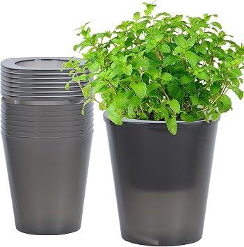 Oliz Self Watering Planter 8 Pcs,4.3 Inch Flower Plant Pot with Inner Pot, Indoor Self Watering Planter Pot for Herbs, Flowers