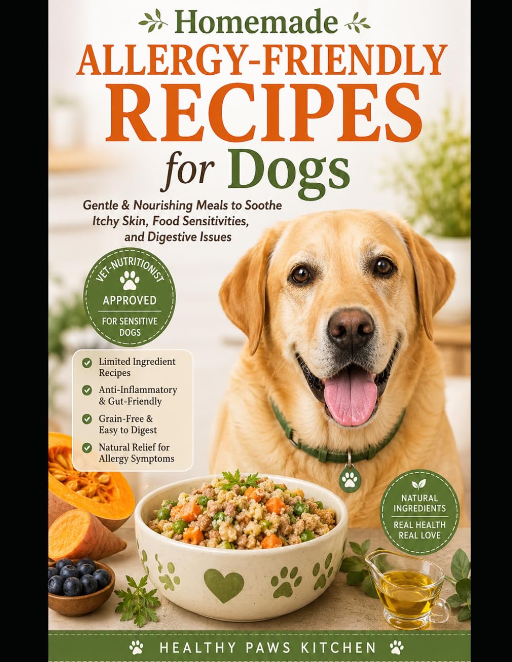 Homemade Meals for Dogs with Allergies & Food Sensitivities: Hypoallergenic Recipes Using Novel Proteins and Safe Ingredients to Soothe Itchy Skin, ... Support Lasting Relief (Healthy Paws Kitchen)
