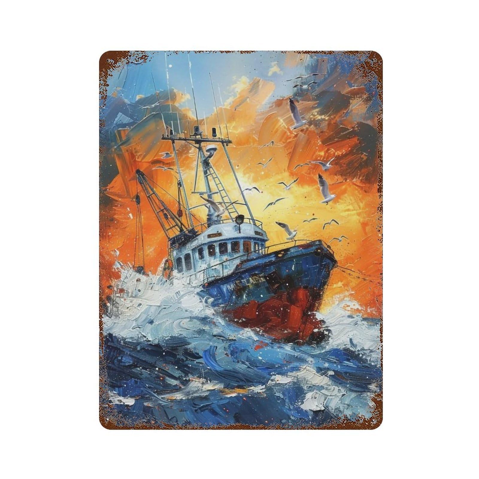 HDURYEYRYY Voyage Into Sunset 03 Wall Retro Iron Vintage Art Metal Tin Sign Poster Modern Home Cofffee Club Art Bar Shop Decor 40x30cm