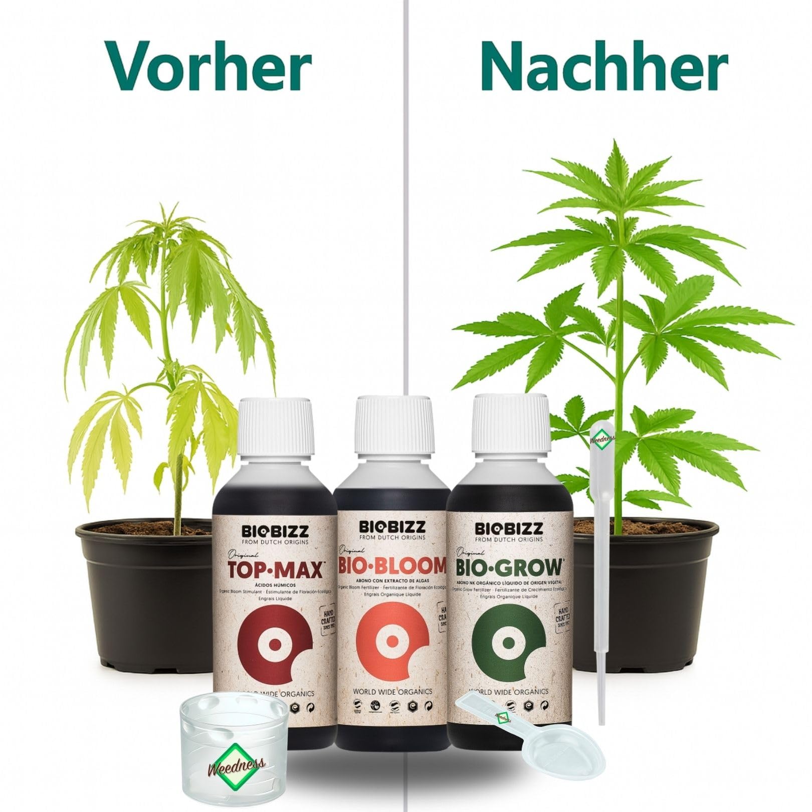 BioBizz Zestaw nawozów 3-częściowy do stosowania w pomieszczeniach zamkniętych - naturalny nawóz organiczny - zestaw startowy do uprawy storczyków Niebieskie ziarno (Indoor)