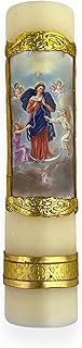 Virgin Mary Untier Undoer of Knots Cirio Paschal Candle Easter Lent Holy Cirio Pascual 8" x 2" Vela Religious Gift