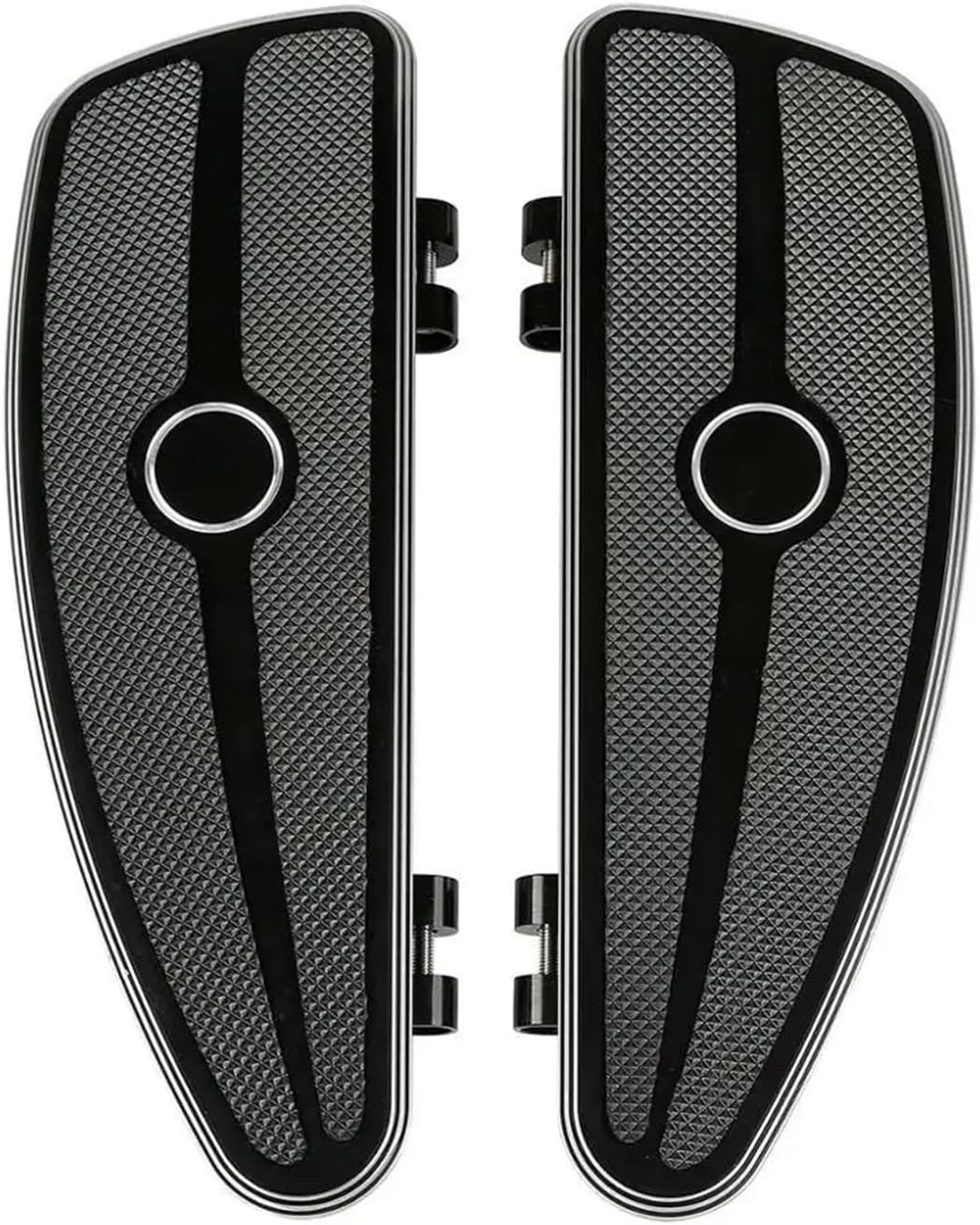 Motorcycle Black Burst Rider Footboard Kit Compatible With Harley Touring Road King Glide 86-2021 FLD 2012-2016 Trike FL Softail Deluxe FLD