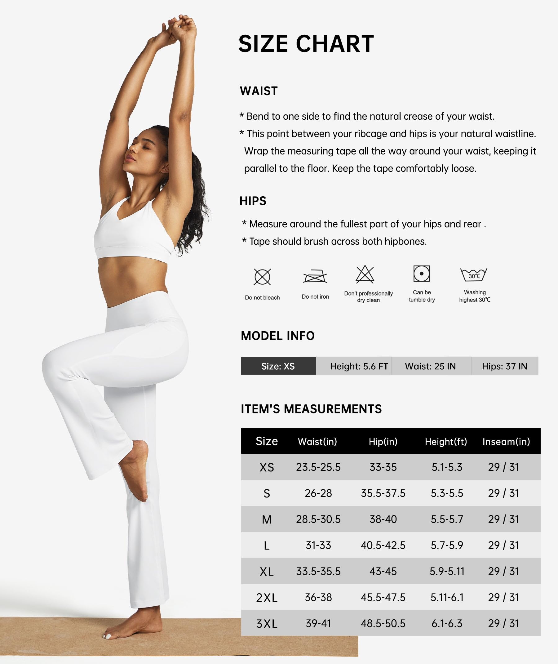 Willit Pantalon de yoga pour femme de 68,6 cm/73,7 cm/78,7 cm/83,8 cm, leggings évasés, taille haute, contrôle du ventre, pantalon d'entraînement avec poches