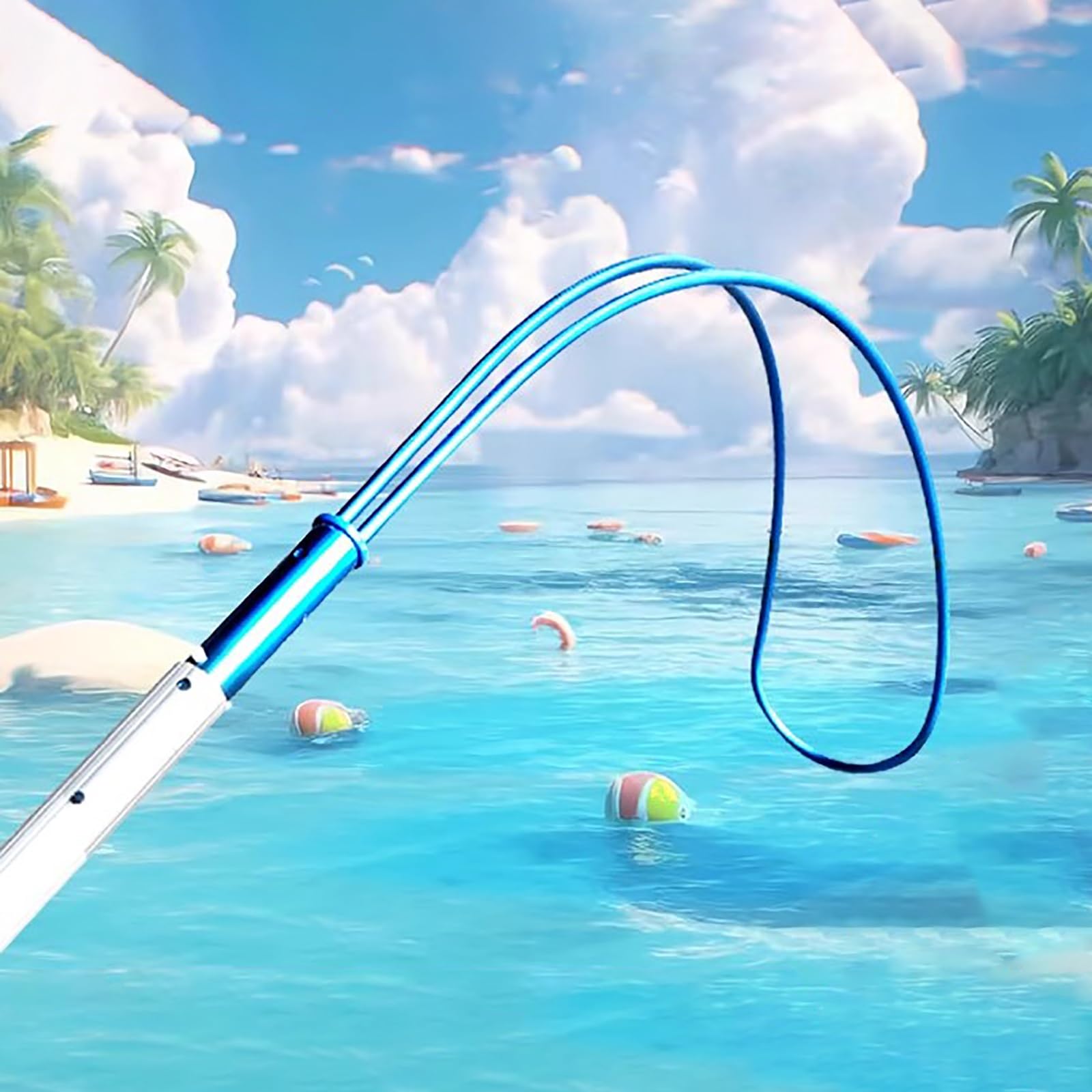 JKJZSALJ Rescue Pool Pole,Emergency Pool Rescue Pole With Body Hook, 10-23 Ft Telescopic Aluminum Safety Hook For Struggling Swimmers, Lifesaving Equipment,Blue,23ft/7m pole+hook