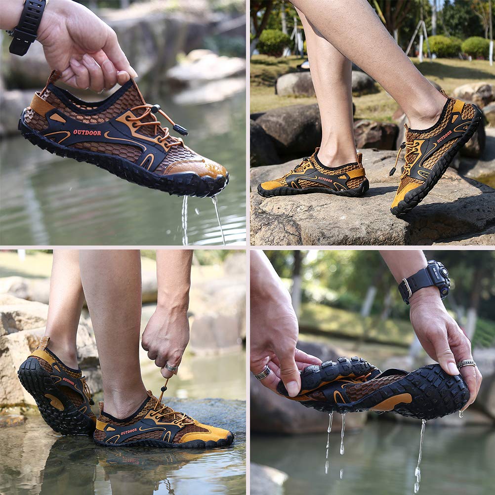 DANNTO Herren Damen Wanderschuhe Trekkingschuhe Anti-Rutsch Super Atmung Wanderstiefel Sportlich Bequem Sommer LeichtOutdoor Fitnessschuhe Hiking Sneaker Barfußschuhe für Kinder